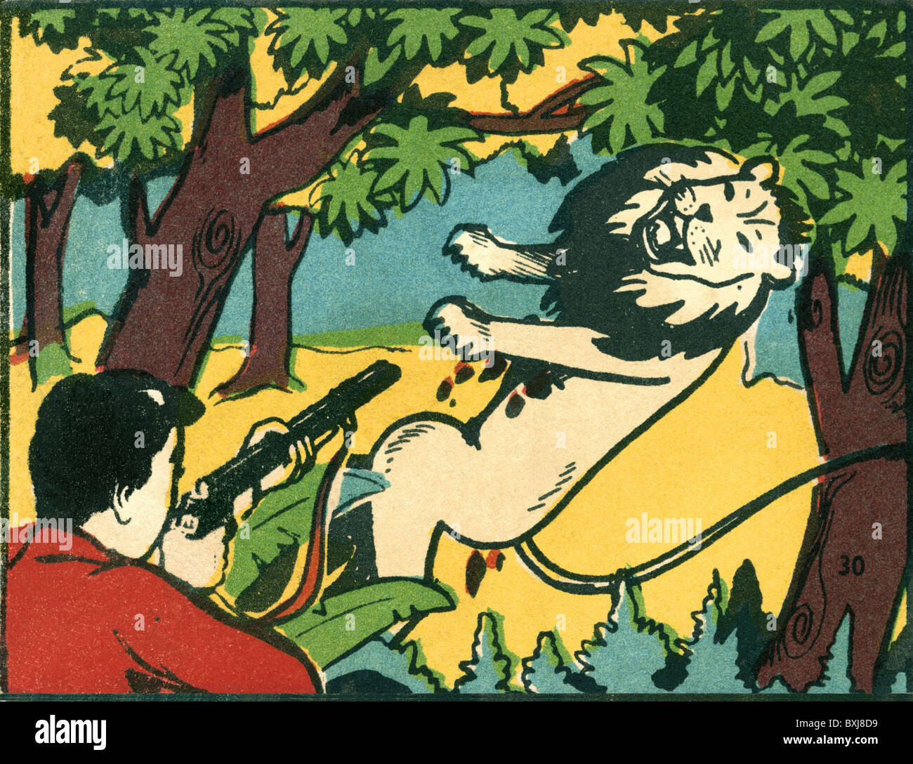 hunting, cat of prey, lion huntings, India, circa 1939, Additional-Rights-Clearences-Not Available Stock Photo