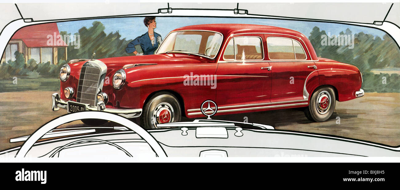 transport / transportation, car, vehicle variants, Mercedes Benz, Typ 220 S, Germany, 1956, Additional-Rights-Clearences-Not Available Stock Photo