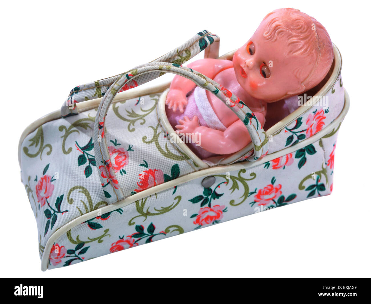 toys, doll, baby, carrier bag, Germany, circa 1958, Additional-Rights-Clearences-Not Available Stock Photo