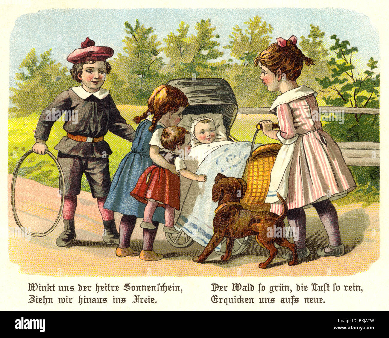 people, children, playing outside, Germany, circa 1900 Stock Photo