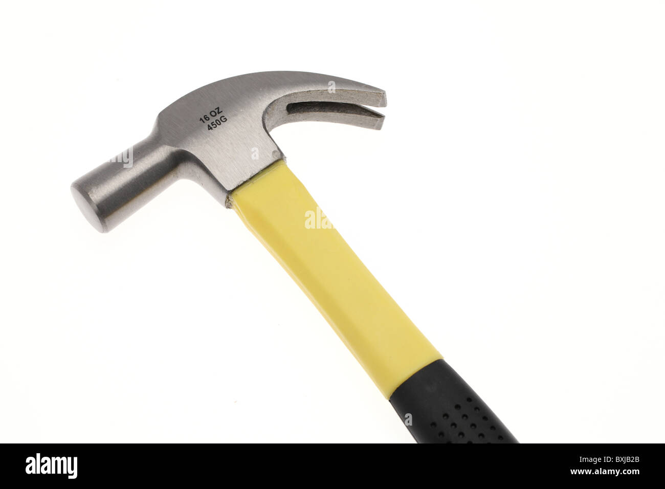 Fibreglass shaft claw hammer, with clipping path Stock Photo