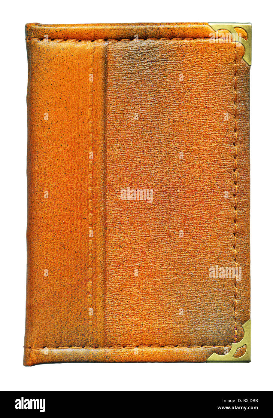 Vintage worn leather book cover isolated over white Stock Photo Alamy