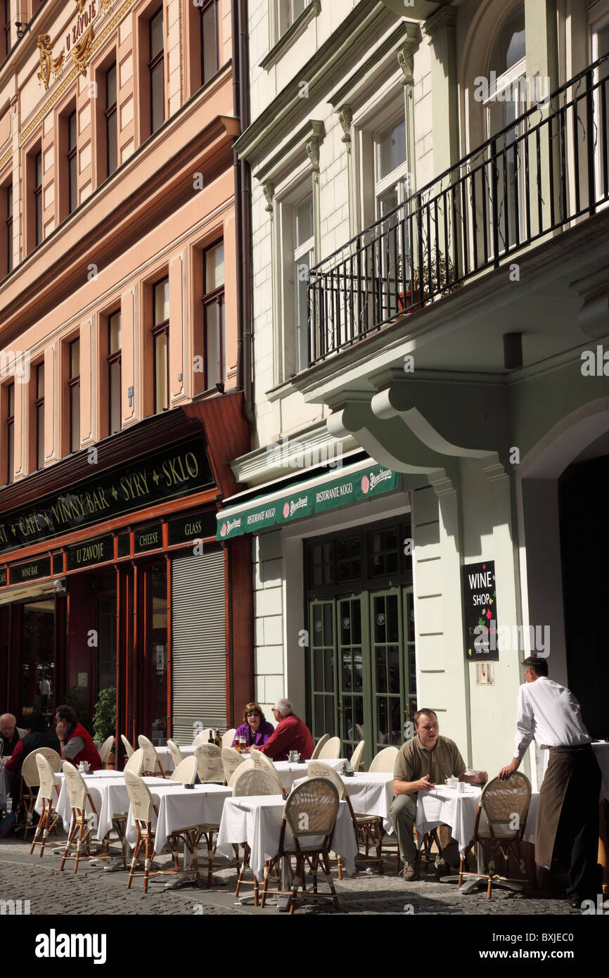 Cafe, Old Town, Prague, Czech Republic Stock Photo