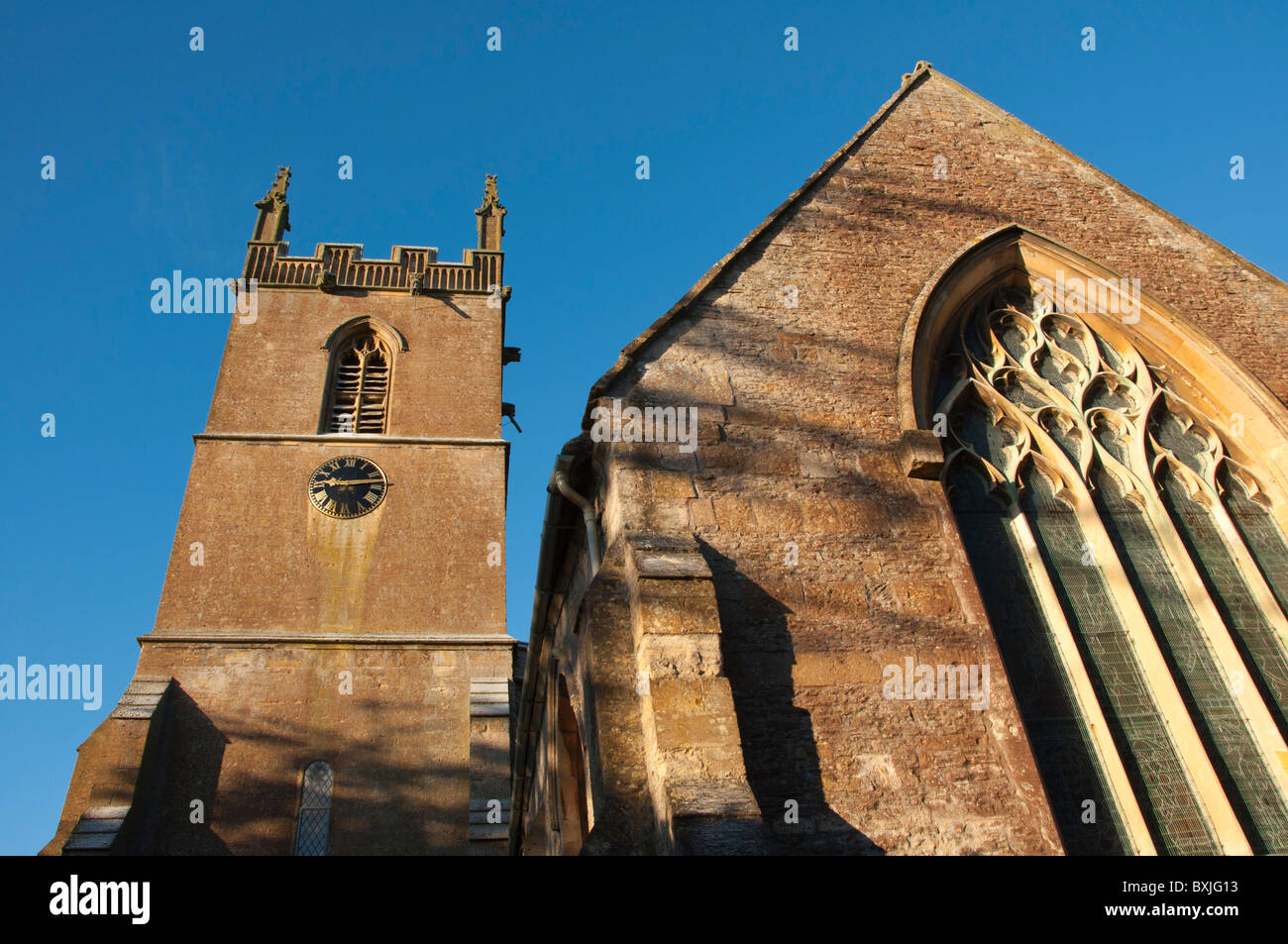 St Edwards Church on a winter's morning, Stow On the Wold, Cotswolds, Gloucestershire, England, UK Stock Photo