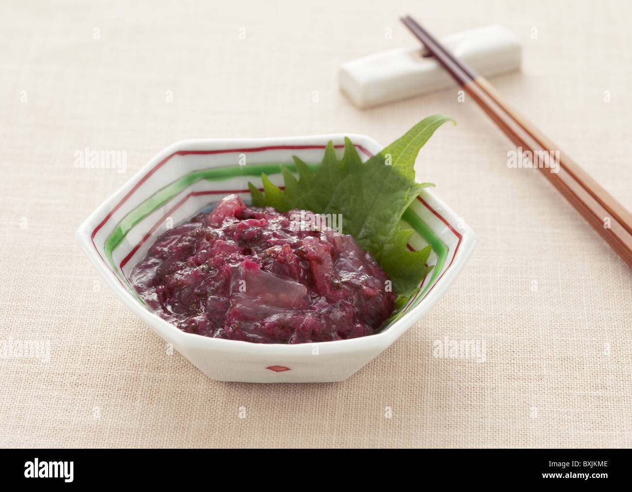 Jellyfish in pickled plum sauce Stock Photo