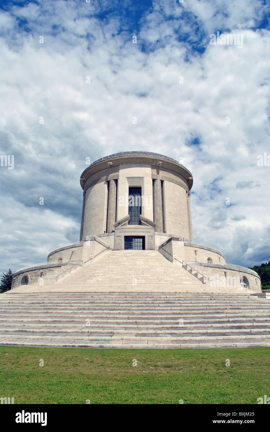 Castel Dante Ossuary is a memorial that stands on top of Castle Hill Dante near Rovereto Stock Photo