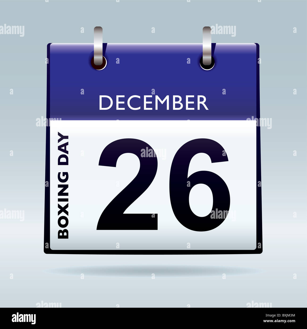 Simple blue and white boxing day calendar icon Stock Photo - Alamy