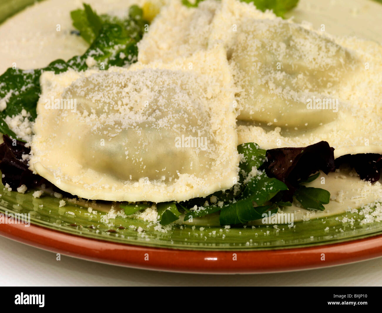Ricotta and Spinach Ravioli Pasta Stock Photo - Alamy