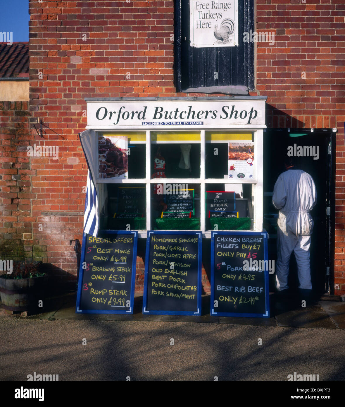 Butcher shop Orford Suffolk England Stock Photo - Alamy