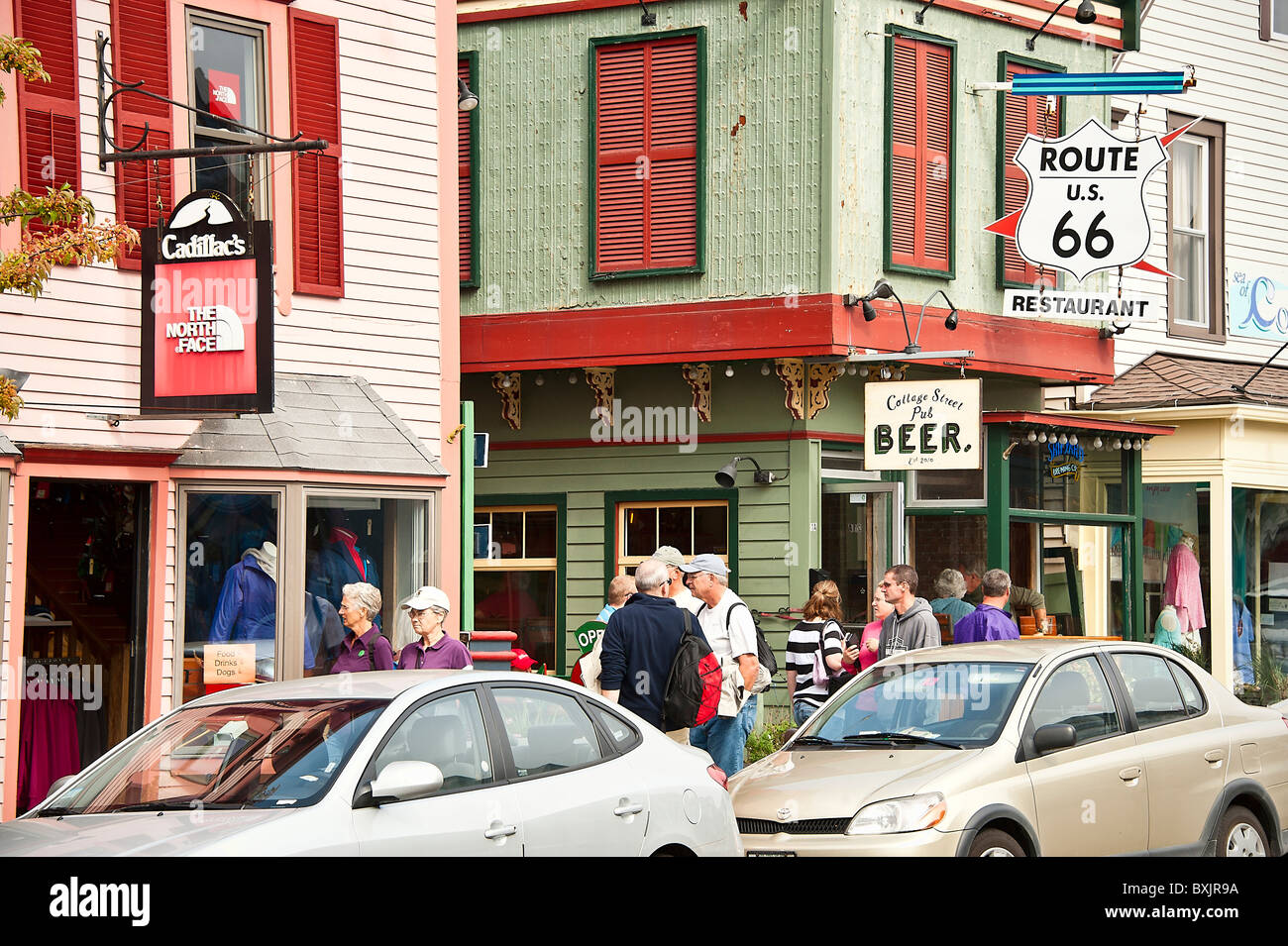 Cottage Street Bar Harbor Maine Usa Stock Photo 33604854 Alamy