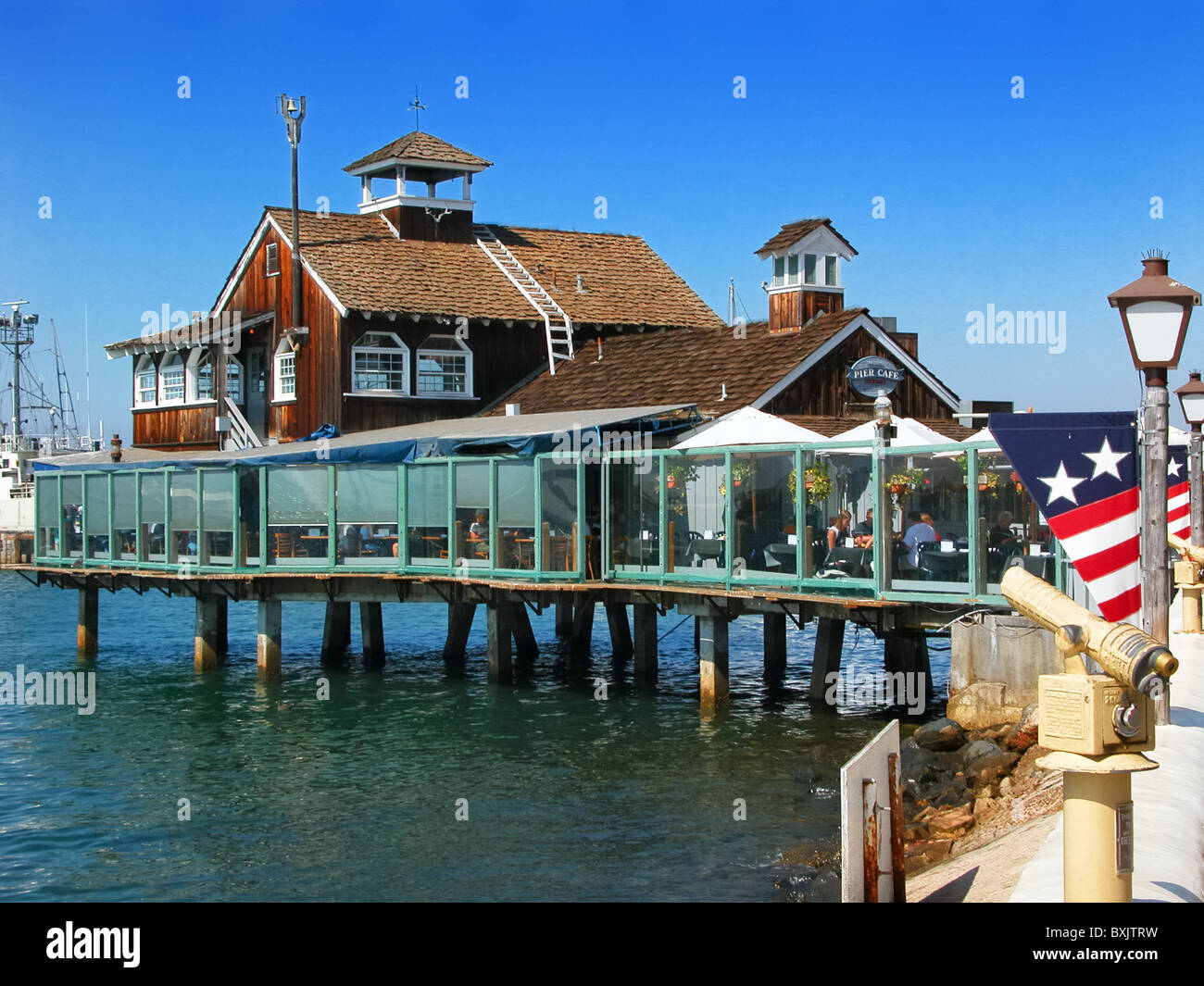 A restaurant at the Seaport Village in San Diego, California, USA. Stock Photo