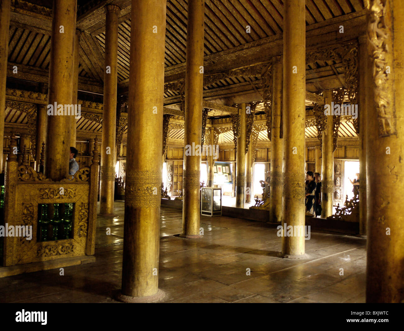 Interior of the Golden Palace Monastery, Mandalay, Burma Myanmar Stock