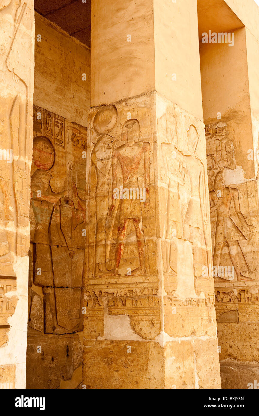 Egypt. Temple of Osiris (Temple of Seti I), Abydos. Stock Photo