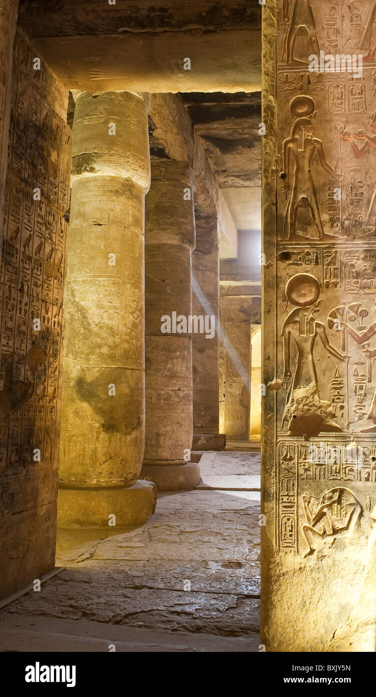 Egypt. Temple of Osiris (Temple of Seti I), Abydos. Stock Photo