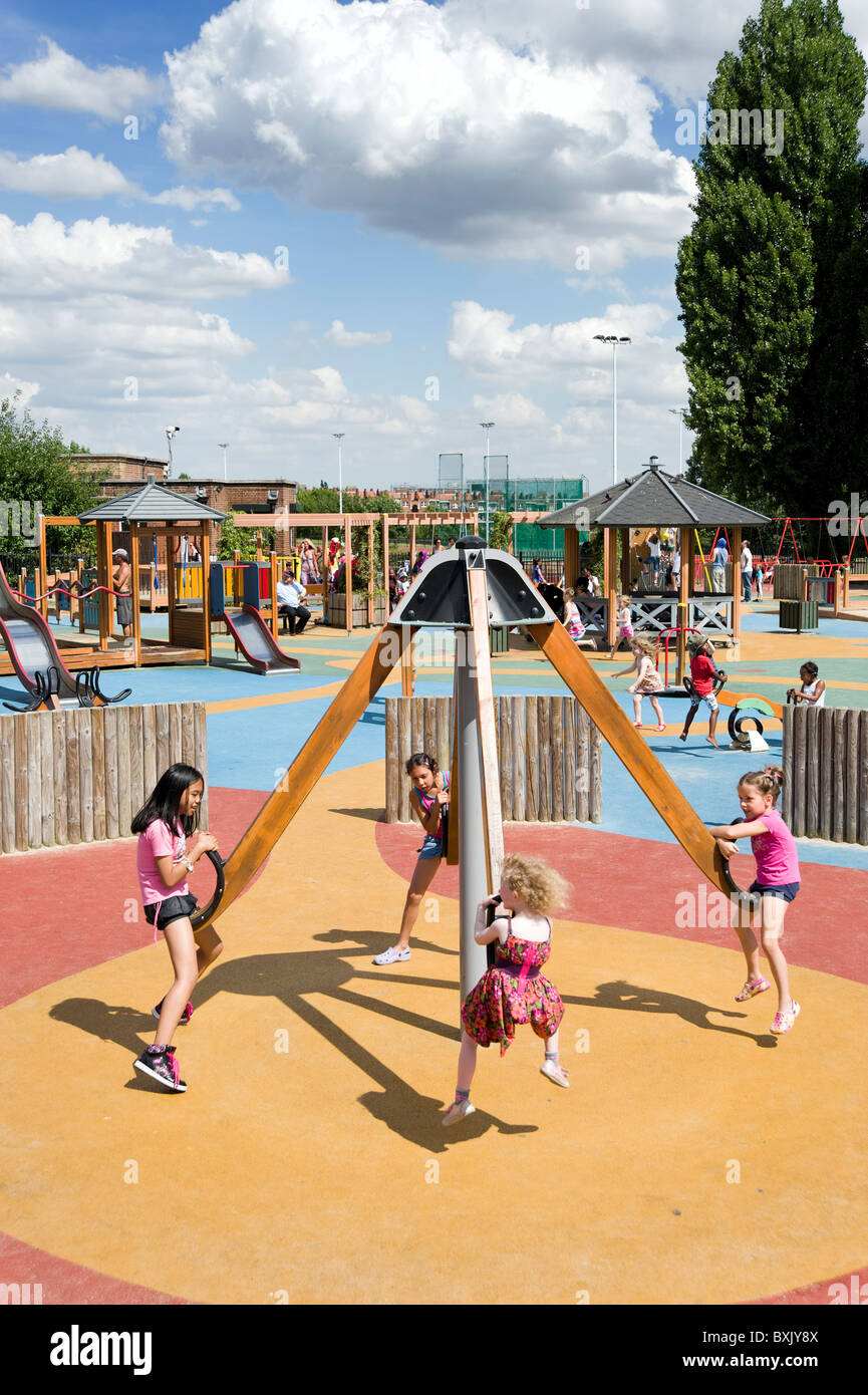 Children's playground at Hampstead Heath, London, England, UK Stock Photo