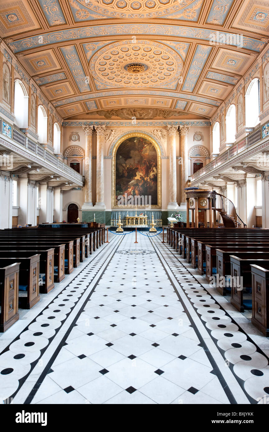 The Chapel of St Peter and St Paul at the Old Royal Naval College, Greenwich, London, England, UK Stock Photo
