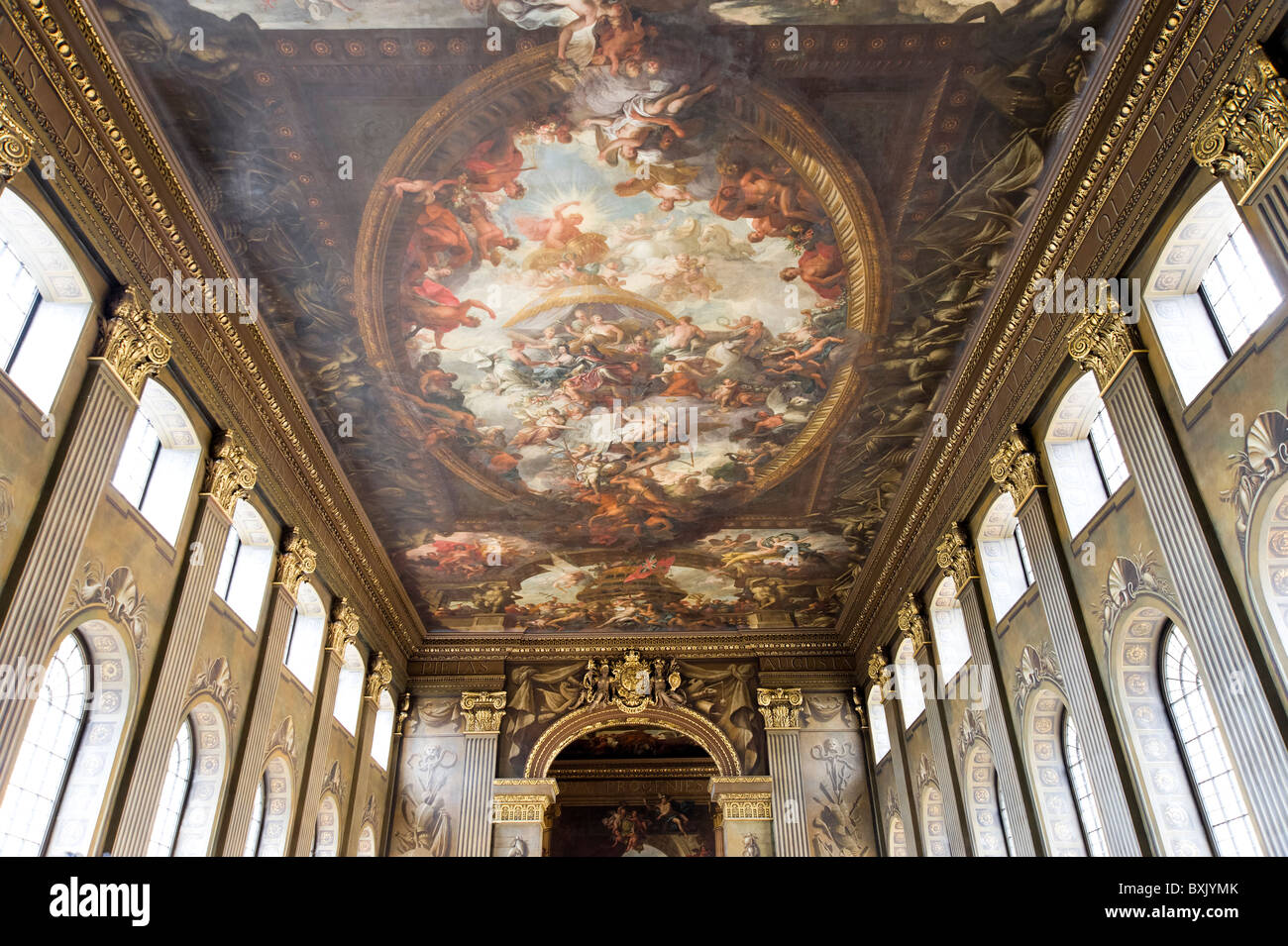 The Painted Hall at the Old Royal Naval College, Greenwich, London, UK Stock Photo