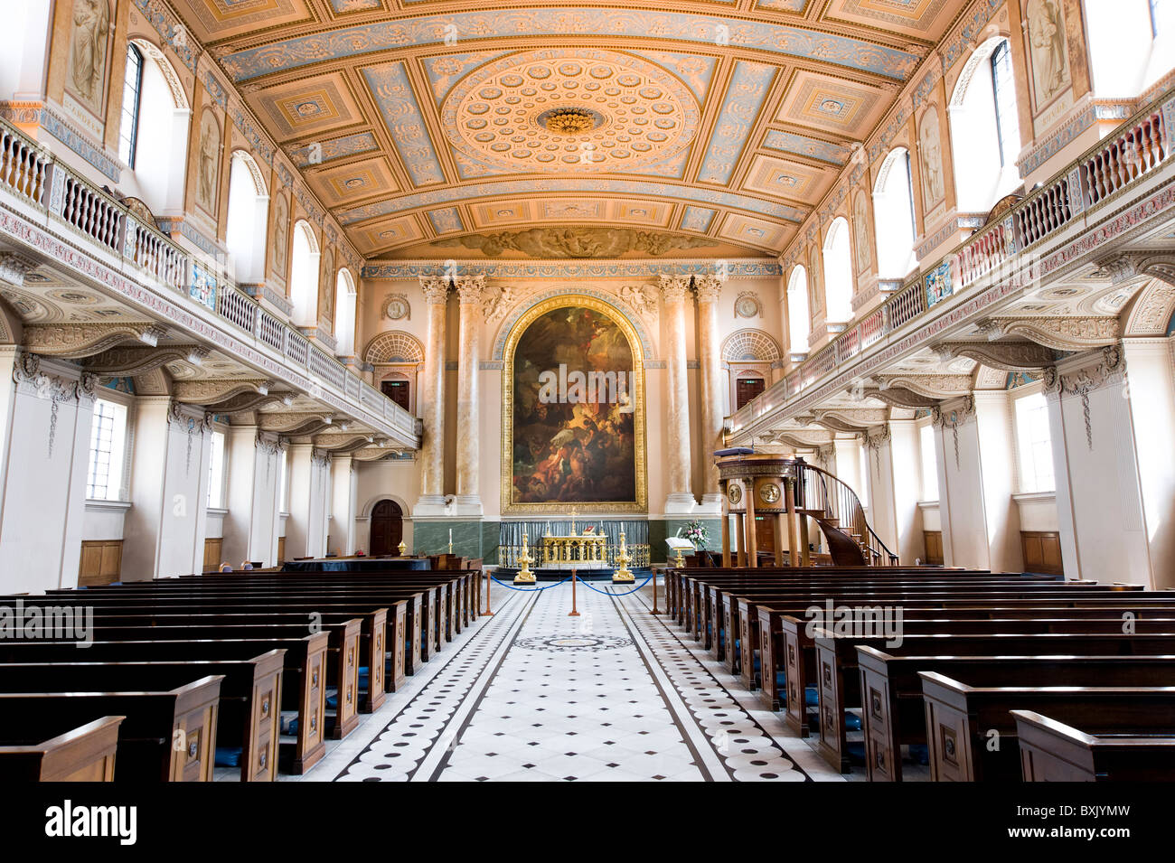 The Chapel of St Peter and St Paul at the Old Royal Naval College, Greenwich, London, England, Britain, UK Stock Photo
