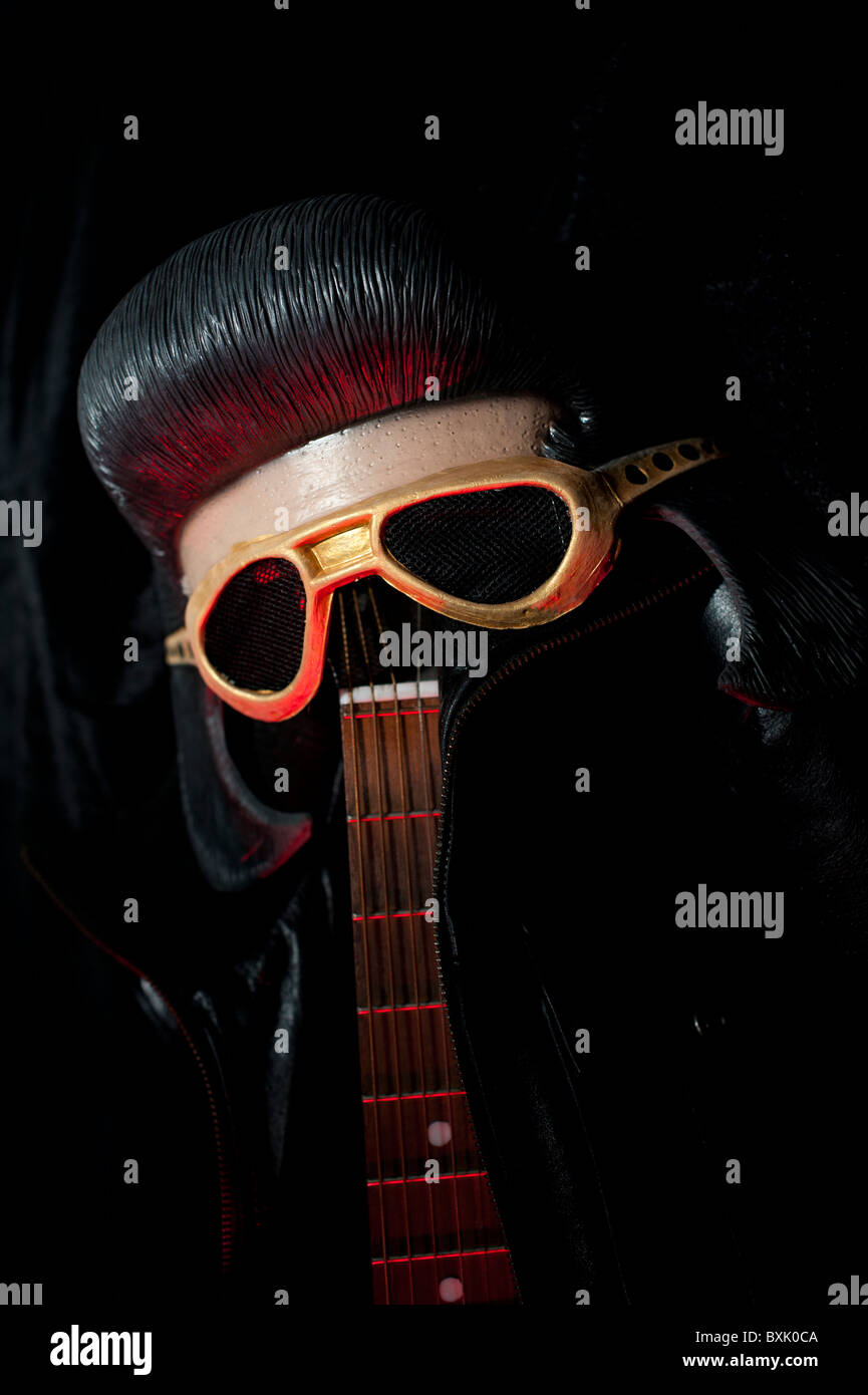 Elvis guitar impersonator king mask music presley singer hi-res stock ...