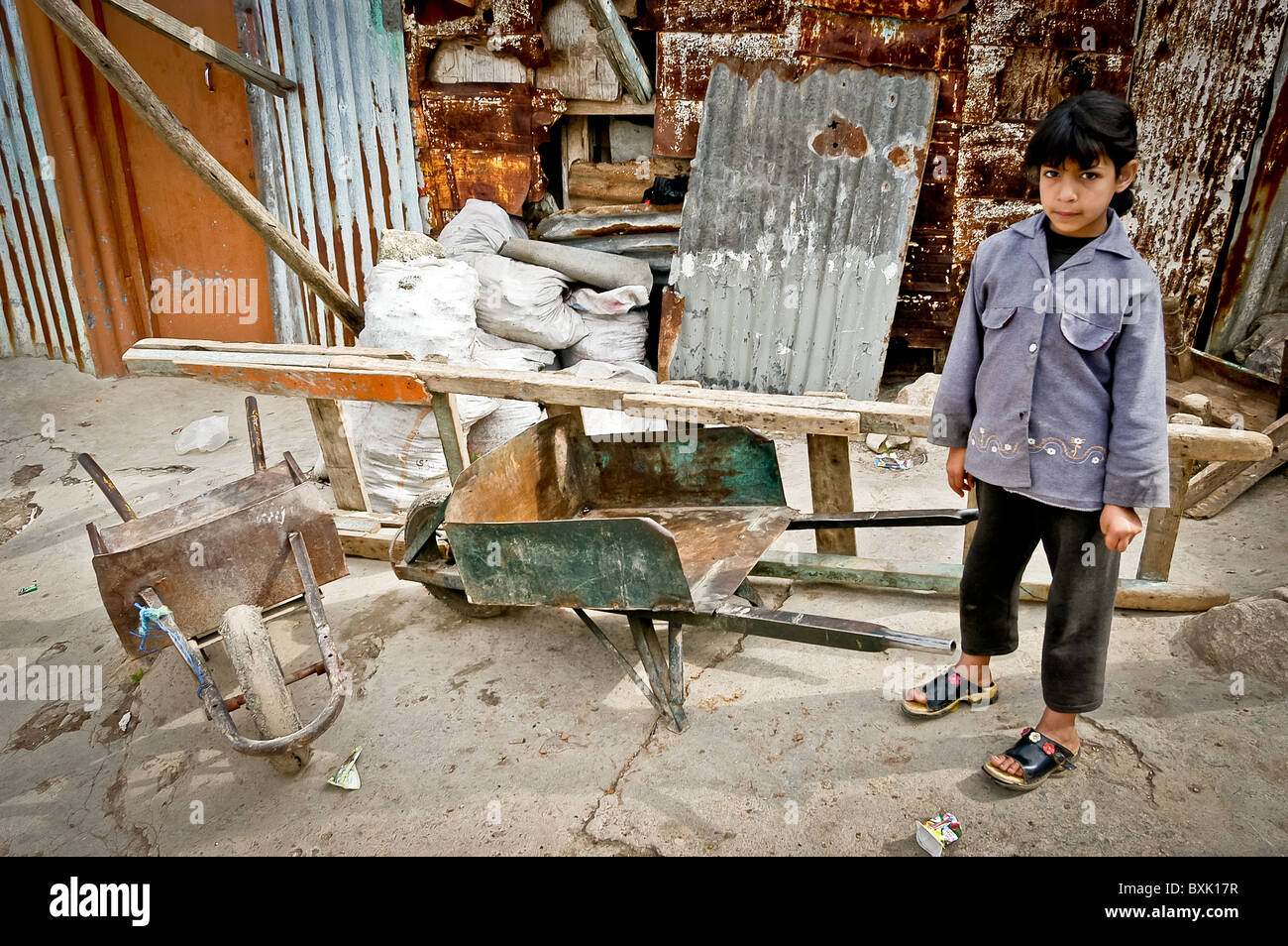 Girl Child Labourer In Douar Secouila Slum Casablanca Morocco Stock 
