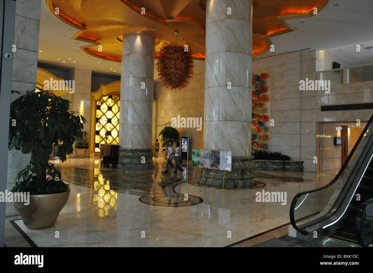 Hotel Reception, Hall, Big Room, Beijing, China Stock Photo