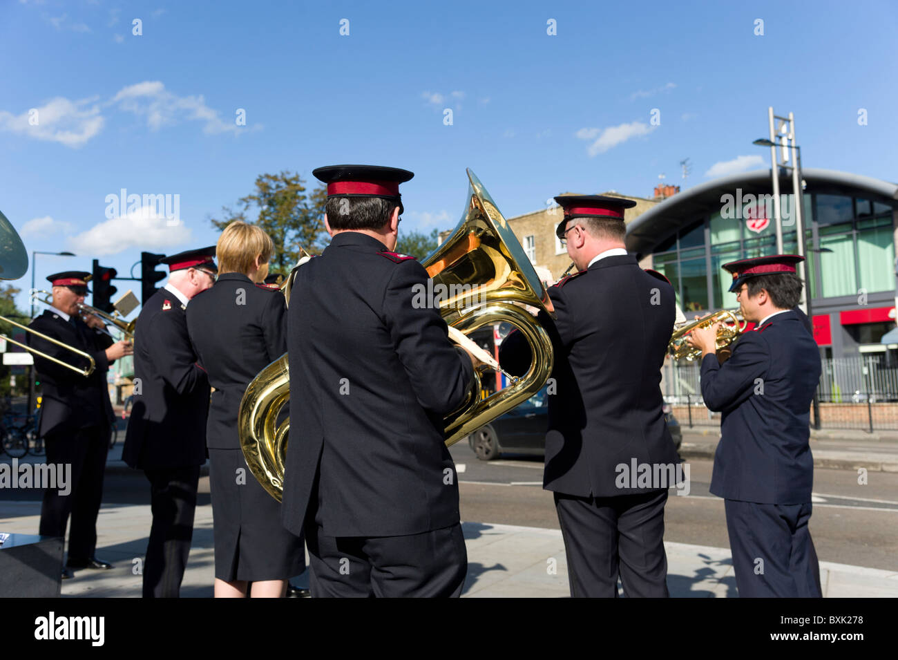 Salvation Army brass band, London, England, UK Stock Photo Alamy