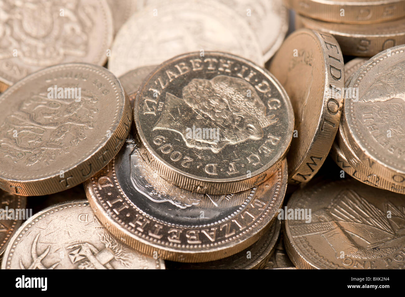 Coins - GB Sterling Stock Photo