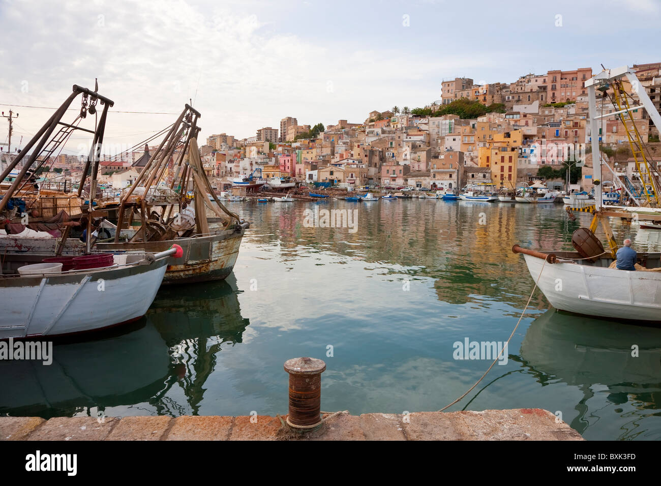 Harbour, Sciacca, Sicily, Italy Stock Photo
