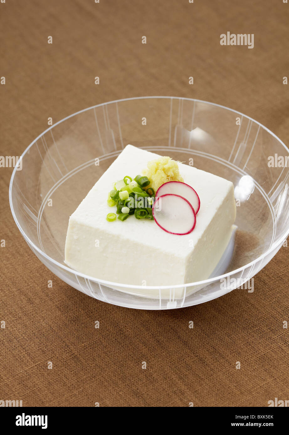 Cold tofu dish, hiyayakko Stock Photo Alamy