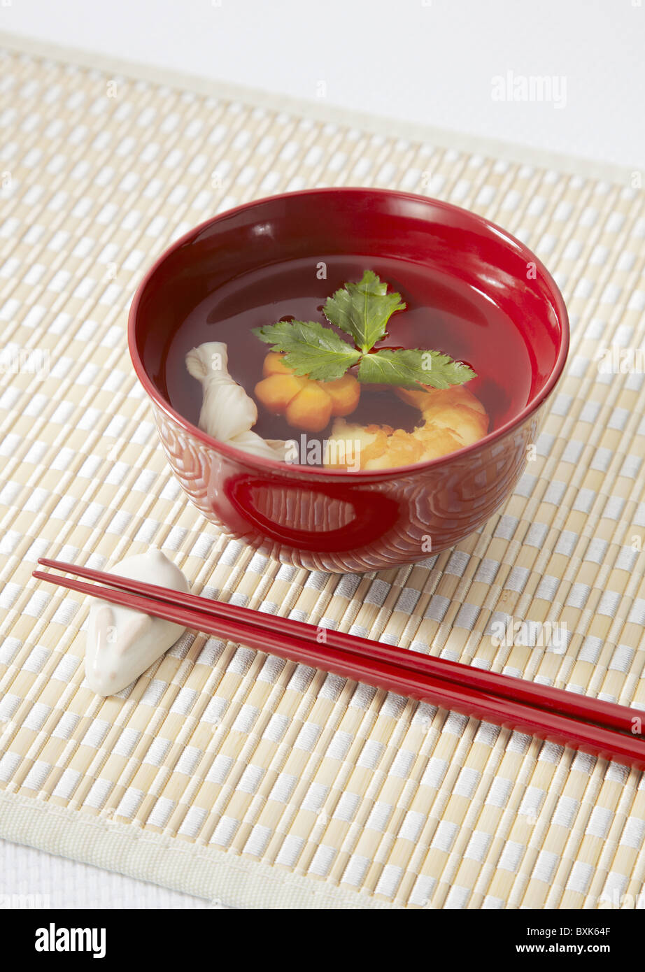 Japanese clear broth soup Stock Photo Alamy