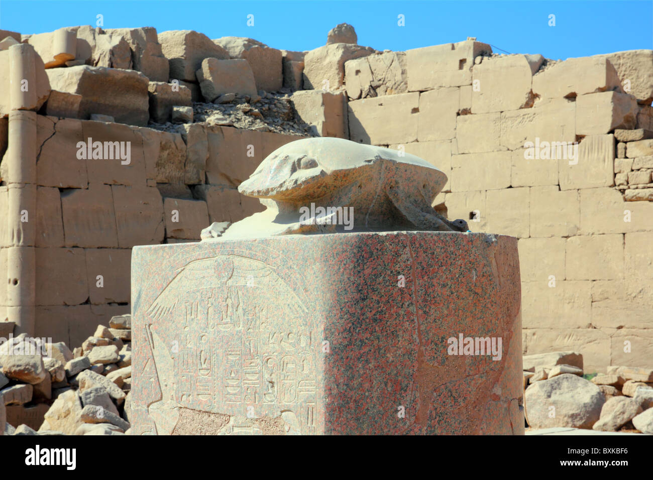 ancient egypt scarabaeus monument in karnak temple Stock Photo