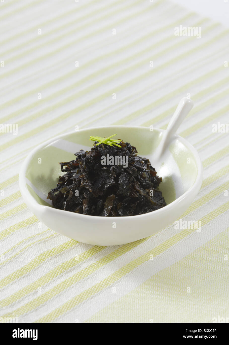 Simmered wasabi leaves in soy sauce Stock Photo Alamy