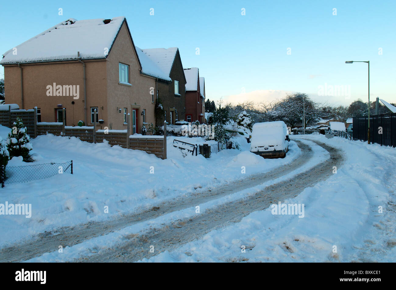 A snow covered street in Perth Stock Photo Alamy