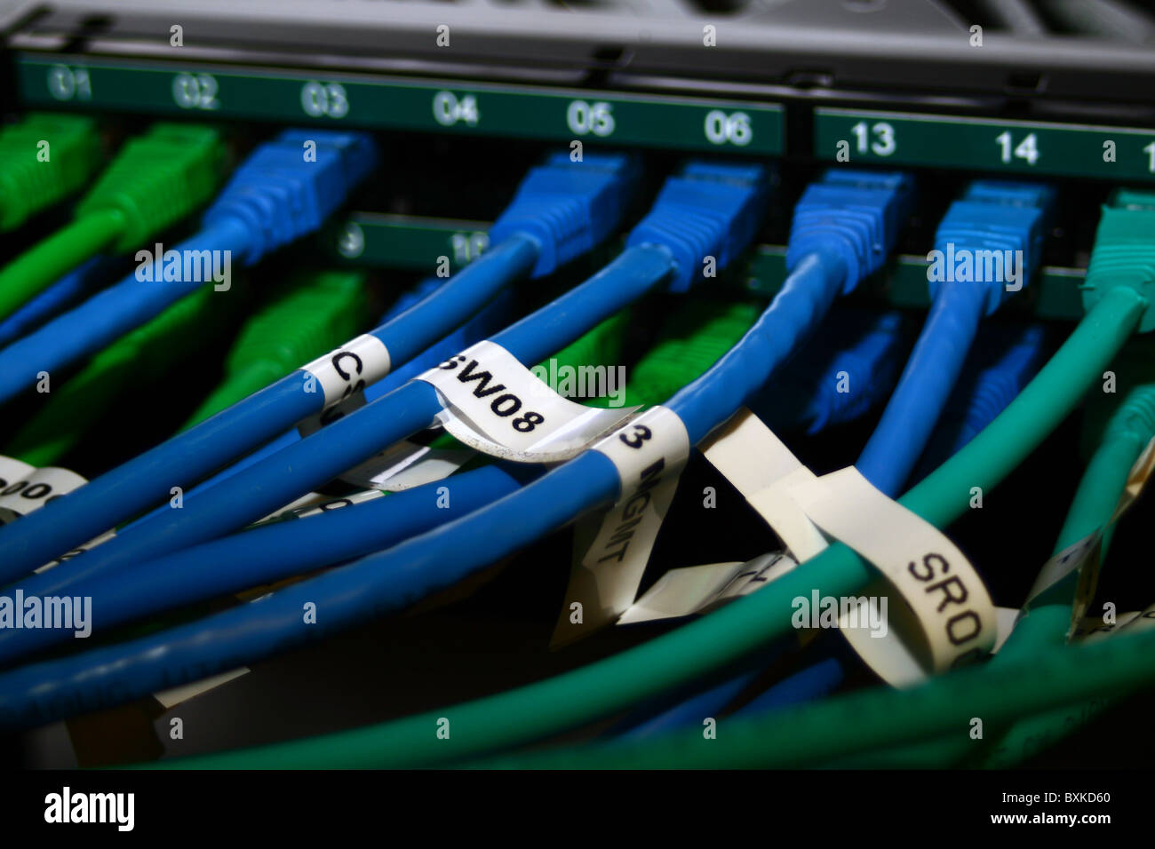 cables connected to a switch Stock Photo Alamy
