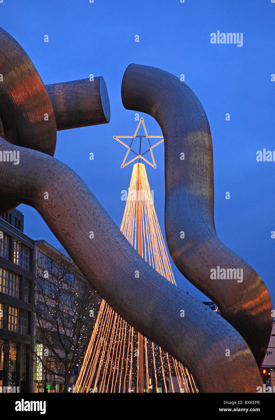Germany, Berlin, Kurfurstendamm, Christmas, The 'Berlin' Sculpture Stock Photo