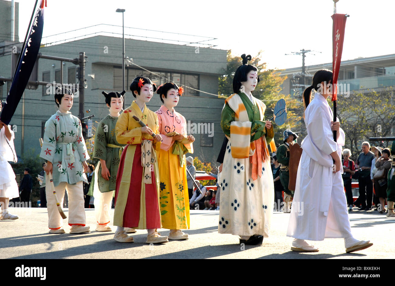 Performers At The Jidai Matsuri In Kyoto Japan Stock Photo