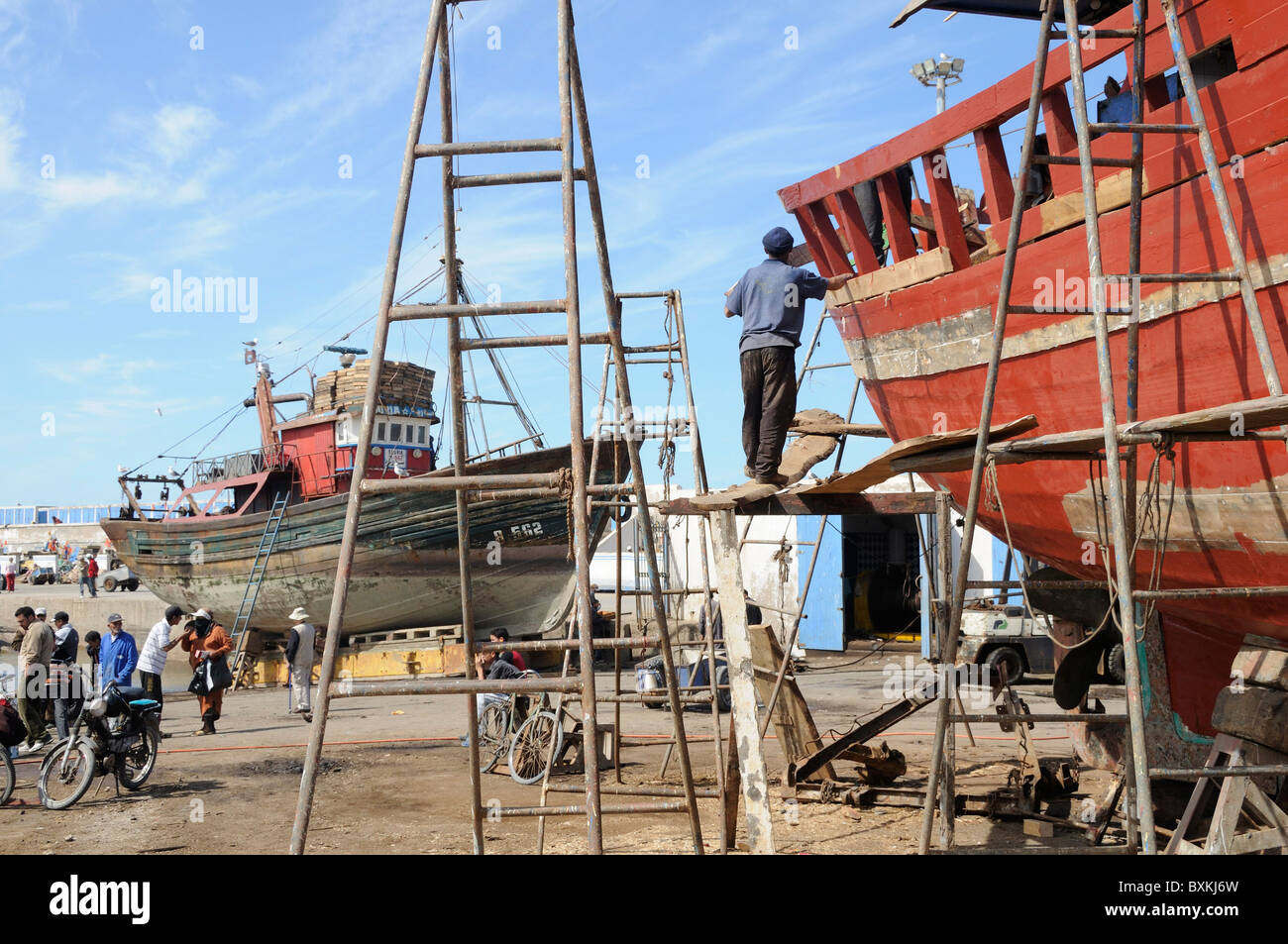 Boat building, Harbour Stock Photo