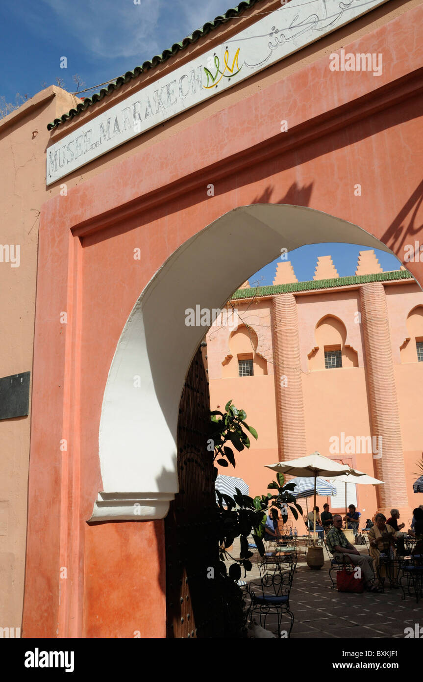 Entrance into Dar Mnebbi, Marrakech Museum in Marrakech Stock Photo