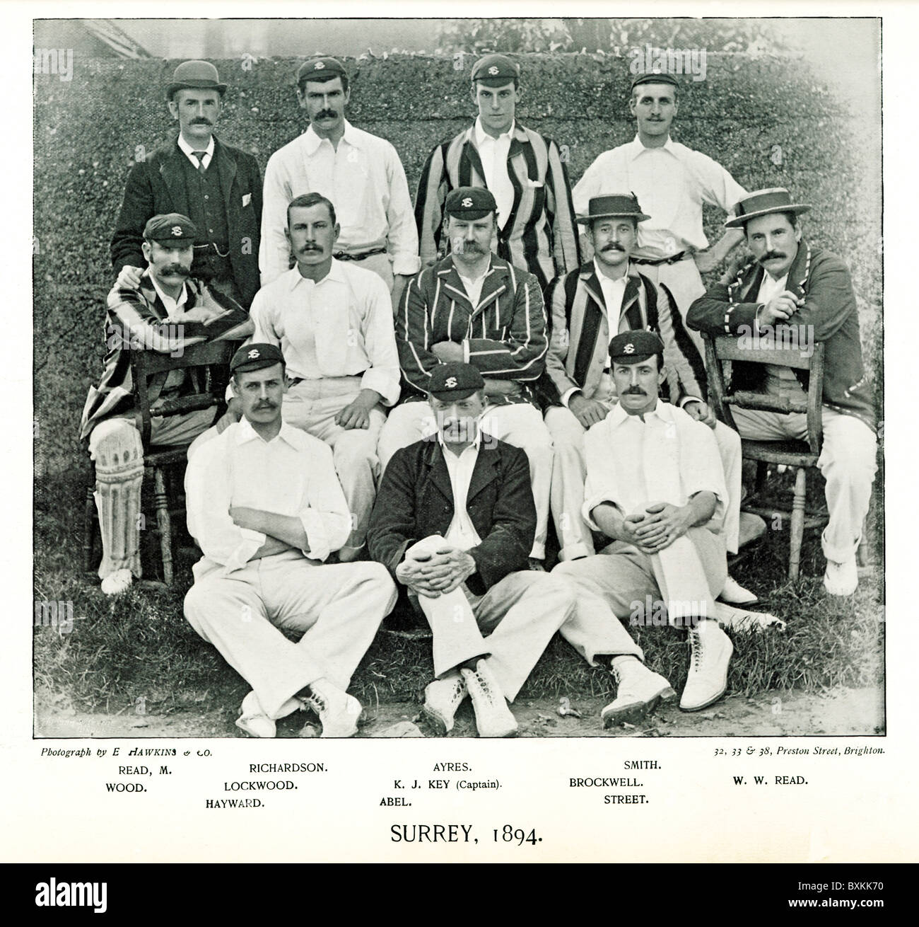 Surrey CCC, 1894 team photograph of the County Cricket Champions led by Sir Kingsmill Key Stock Photo