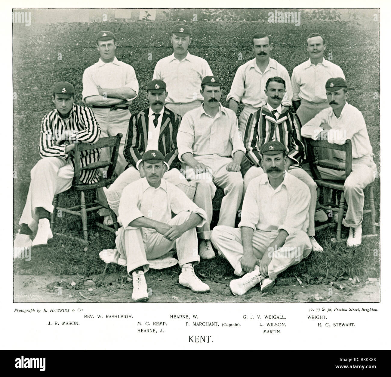 Kent CCC, 1894 team photograph of the English County Cricket Club captained by Frank Marchant Stock Photo