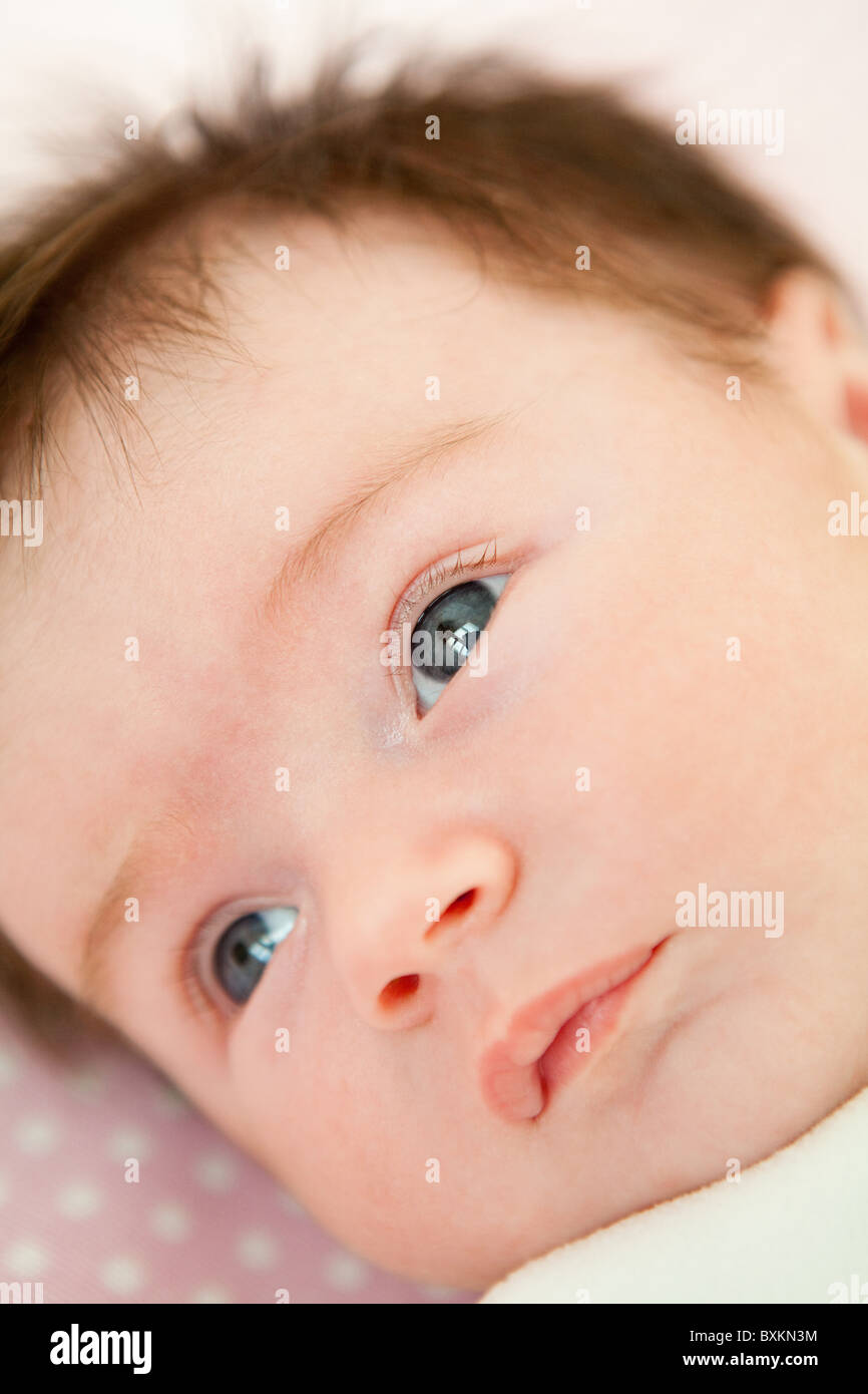 Close up of face of baby girl Stock Photo - Alamy