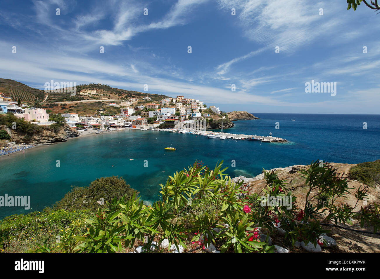 Bathing beach, Bali, Rethymno Prefecture, Crete, Greece Stock Photo