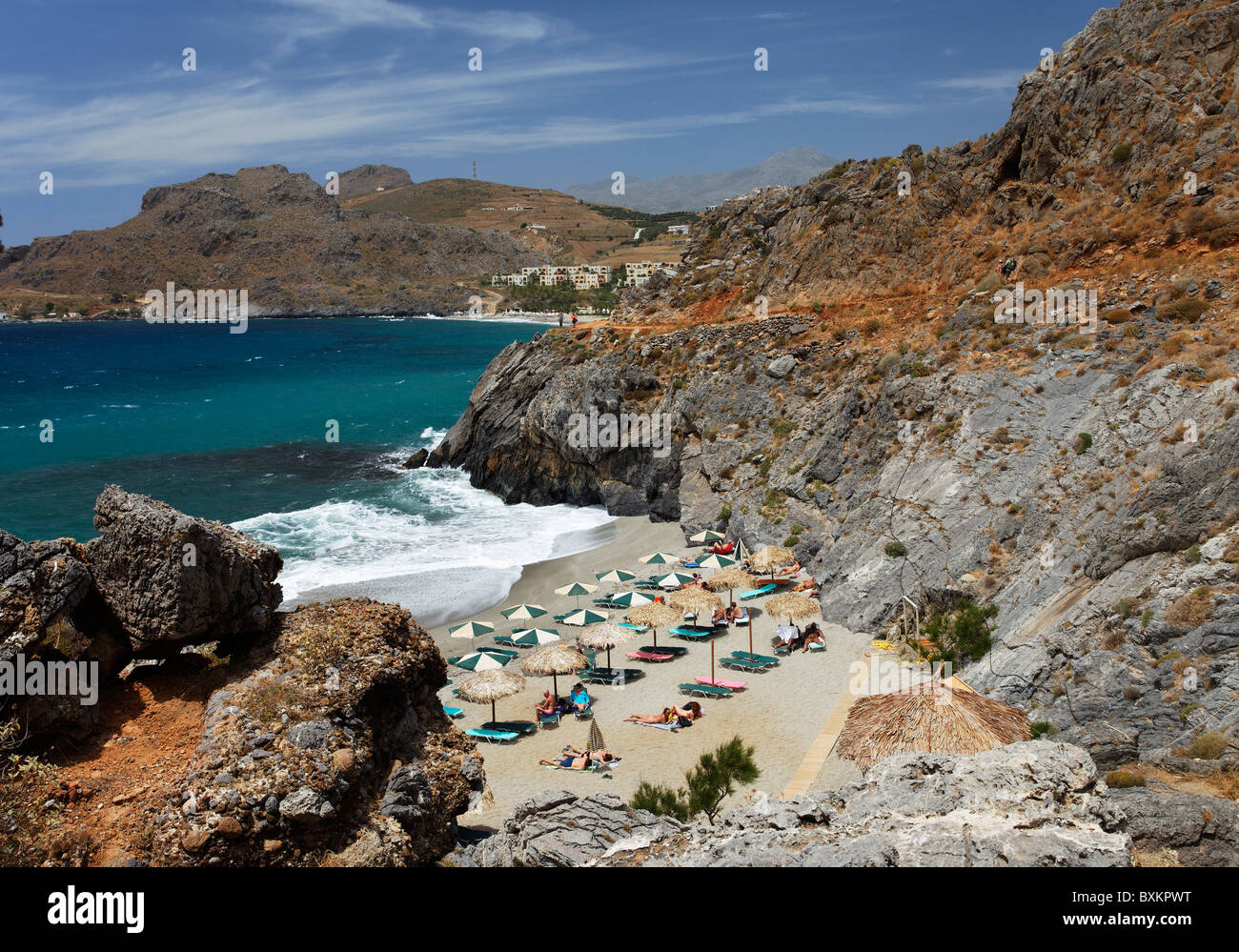 Bathing beach, Bali, Rethymno Prefecture, Crete, Greece Stock Photo