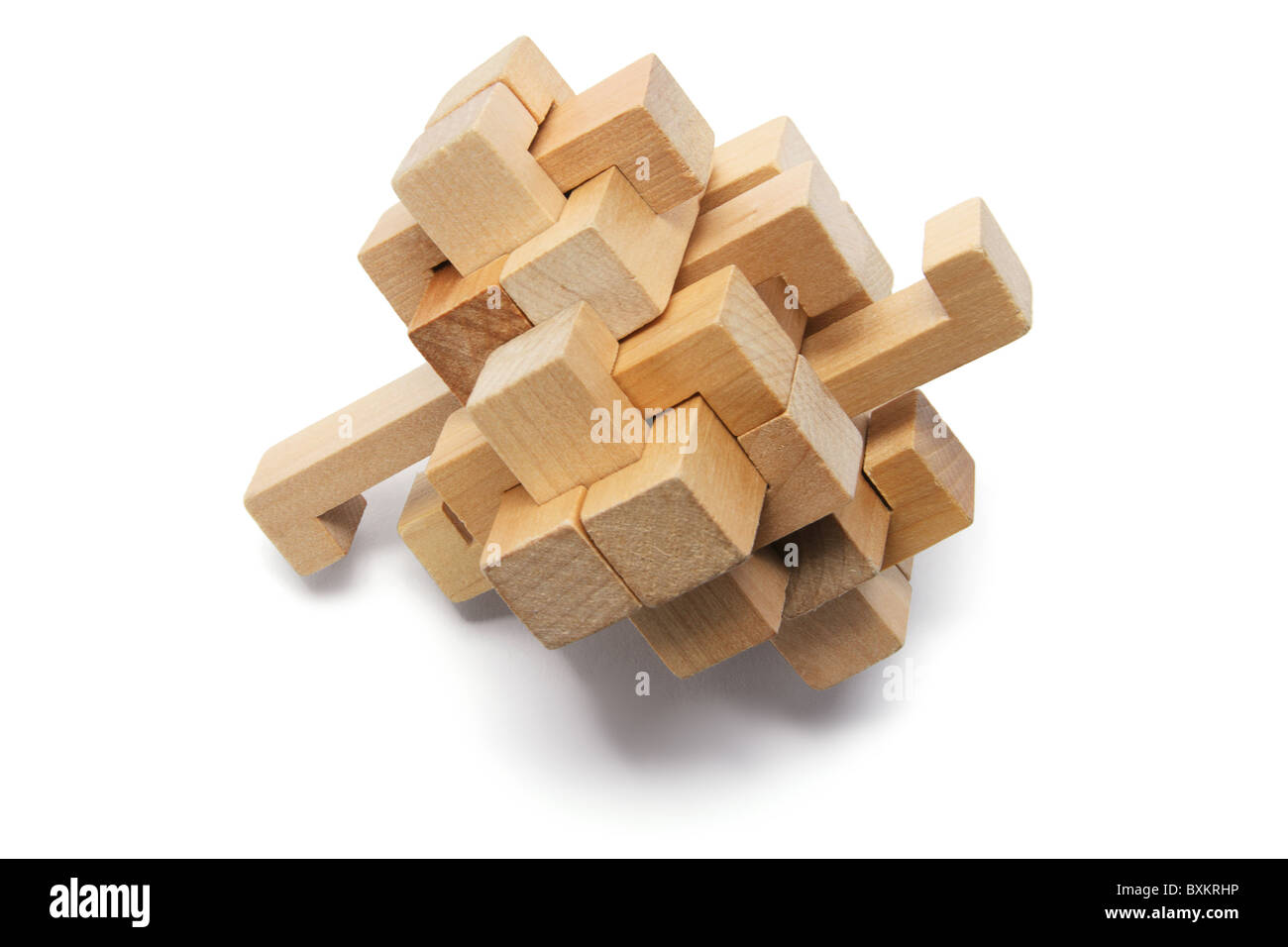 3D Wooden Puzzle Stock Photo