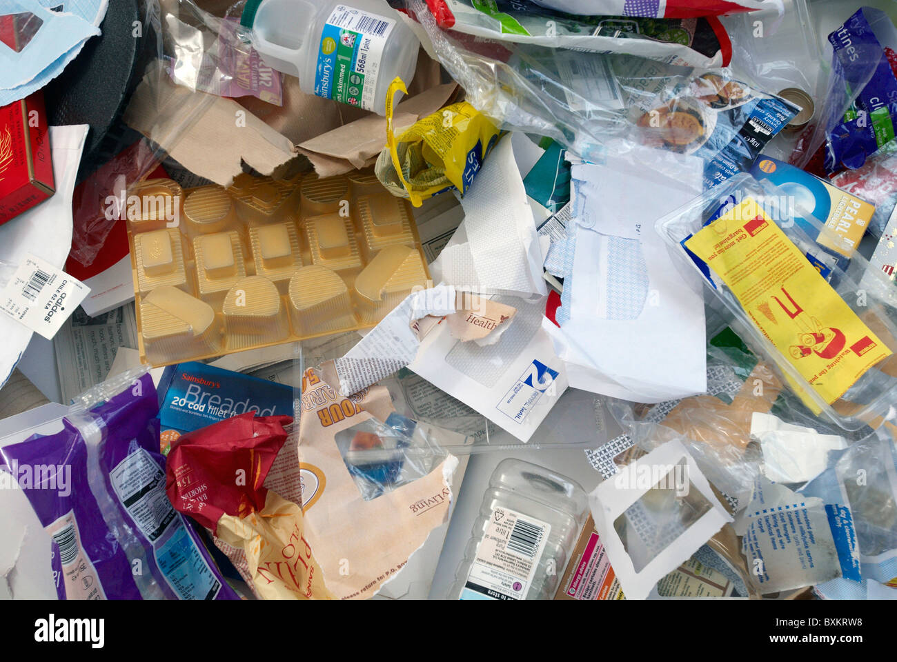 Domestic waste for recycling Stock Photo - Alamy