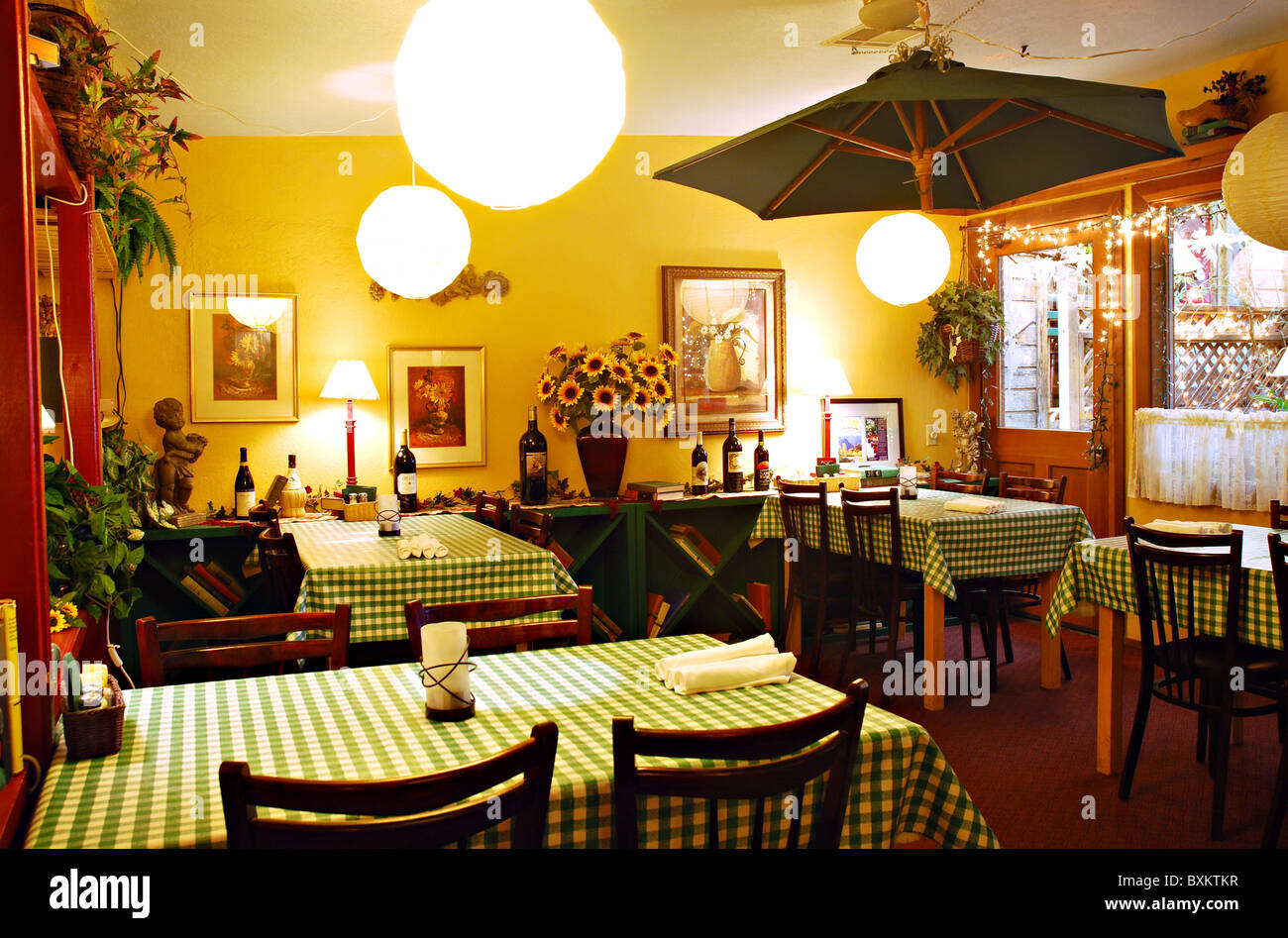 Interior area of a restaurant in Sutter Creek, California Stock Photo