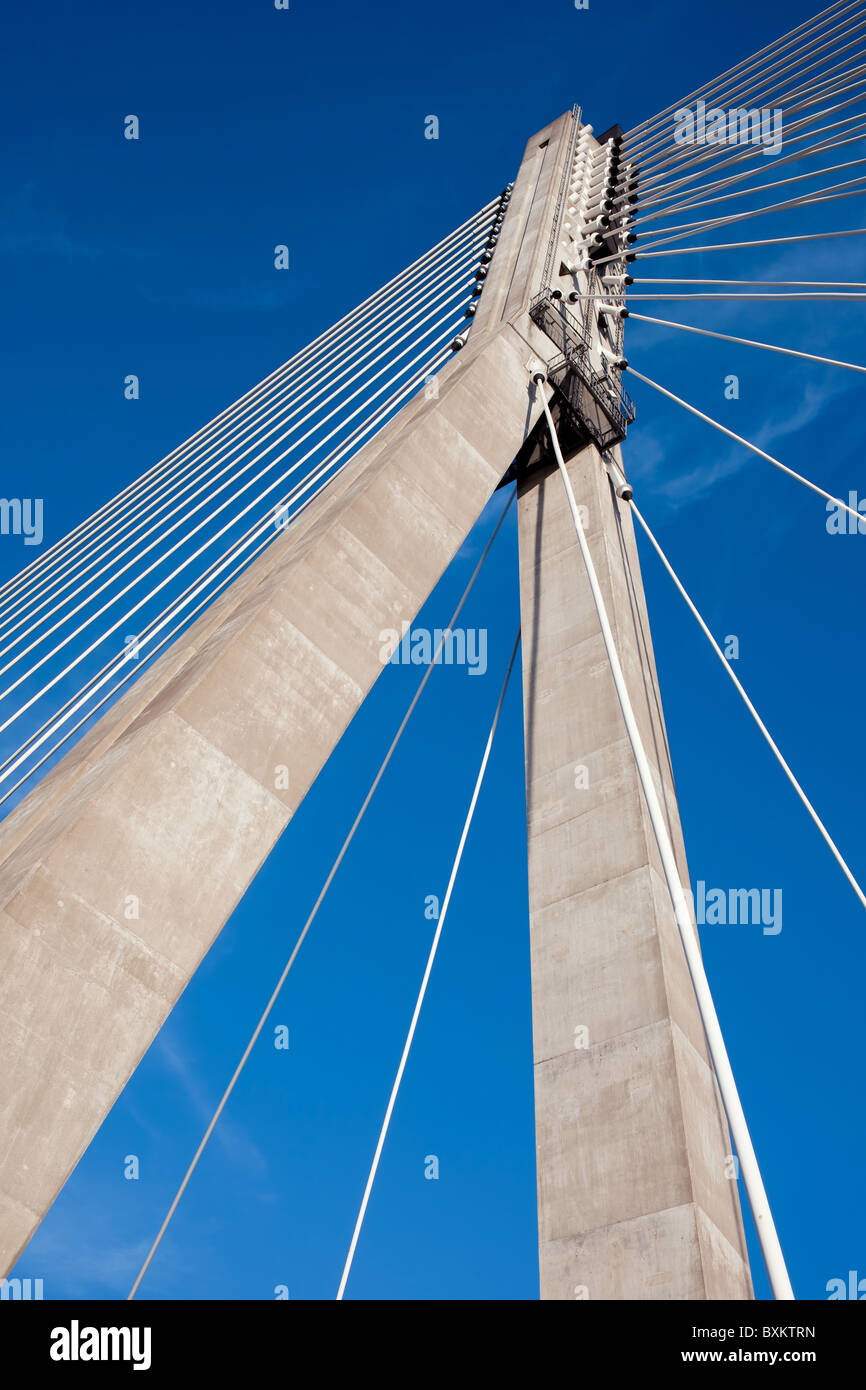 Modern bridge abstract architecture in Warsaw, Poland Stock Photo - Alamy
