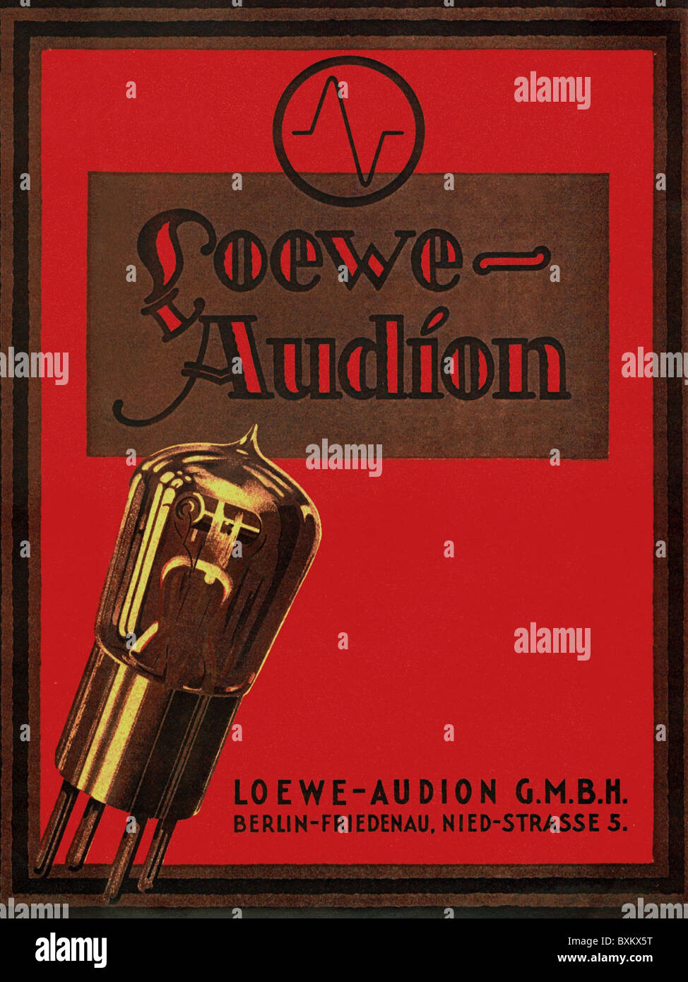 broadcast, radio, advertising for Audion tubes of Loewe Audion GmbH, Berlin-Friedenau, Germany, 1923, Additional-Rights-Clearences-Not Available Stock Photo