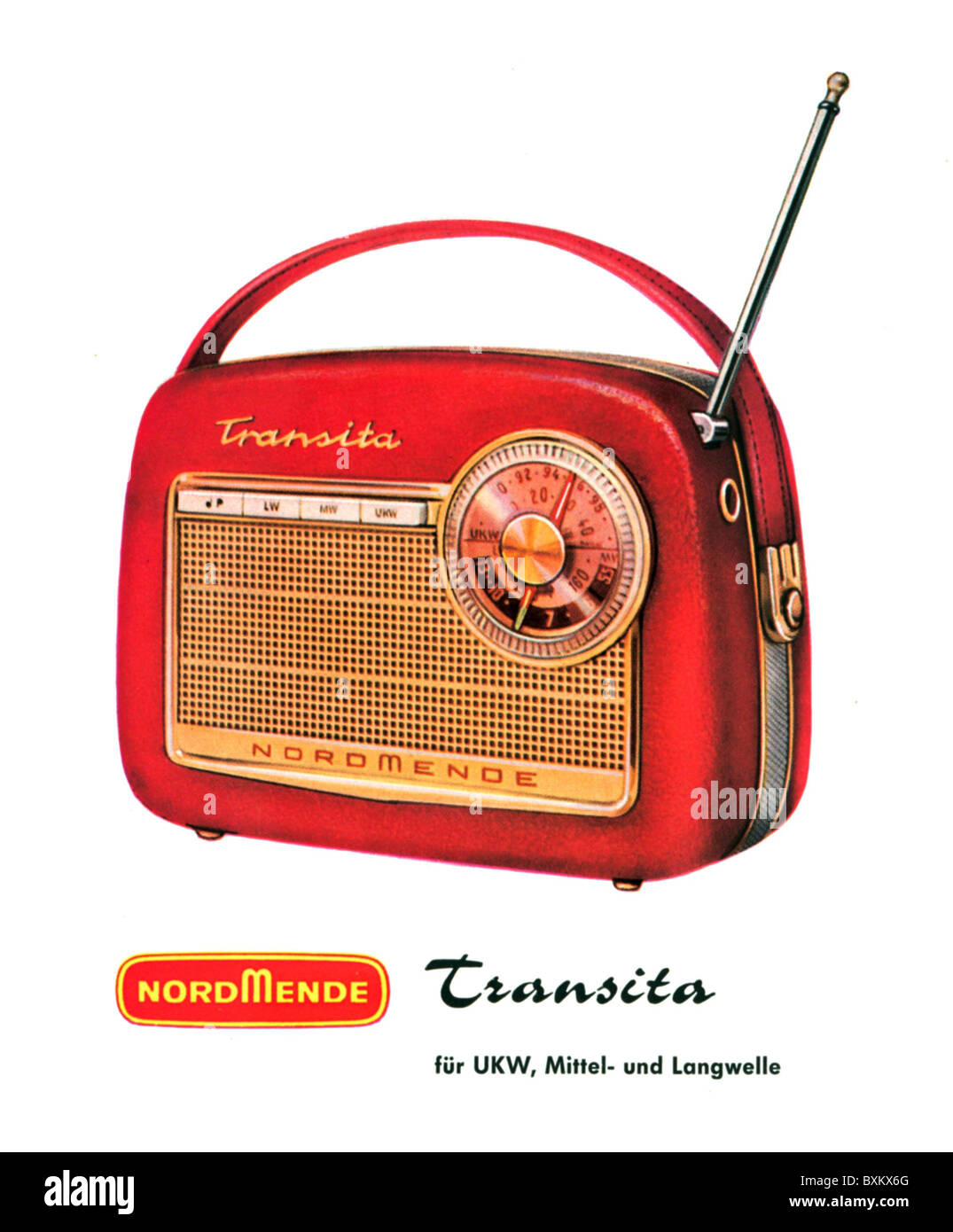 broadcast, radio, portable radio, Nordmende Transita, Germany, 1960,  Additional-Rights-Clearences-Not Available Stock Photo - Alamy