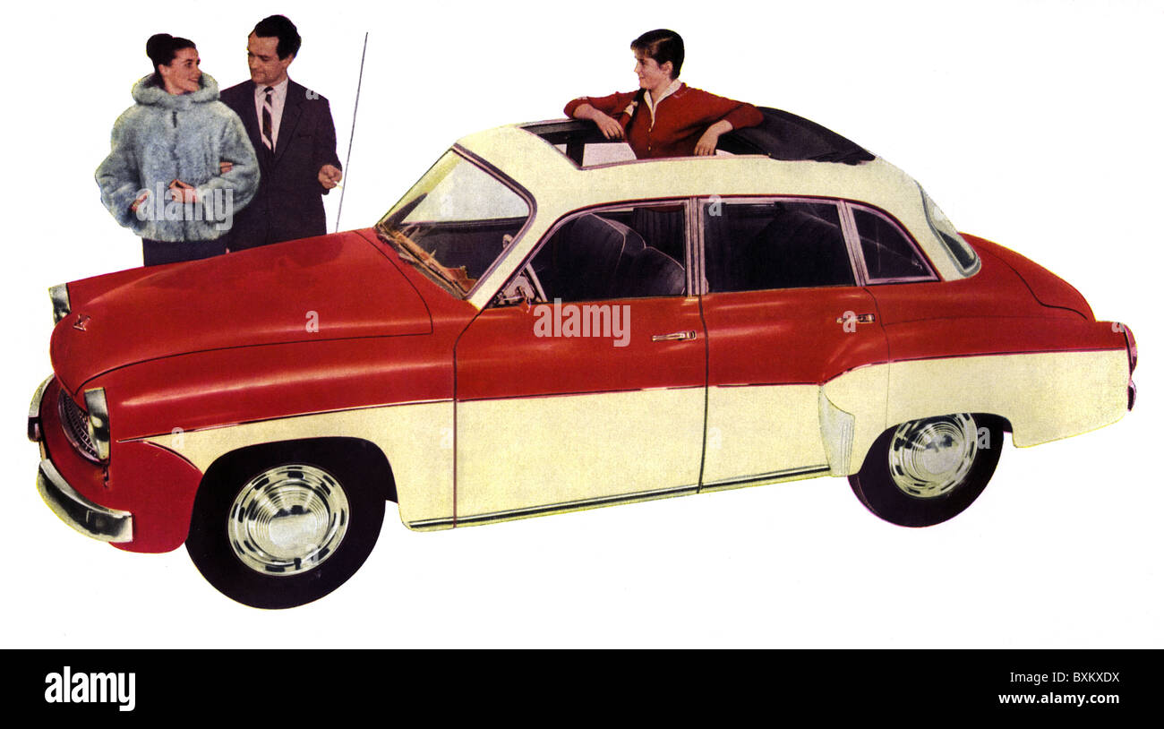 transport / transportation, car, vehicle variants, Wartburg Limousine de Luxe, with sunshine roof, made by VEB Automobilwerk Eisenach, East-Germany, 1960, Additional-Rights-Clearences-Not Available Stock Photo